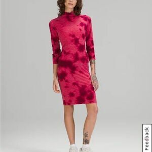 NWT New LULULEMON LAB Wool Blend Tie Dye Dress Mimic Pink Dragonfruit Berry 8